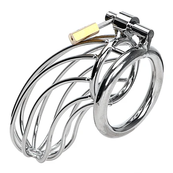 OLO Cock Ring Chastity Belt Stainless Steel Lockable Penis Sleeve Lock Cock Cage Male Chastity Device Sex Toys for Men 5