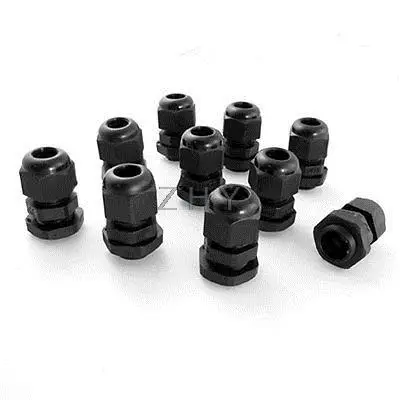 

10 Pcs PG9 Black Plastic Waterproof Cable Connectors