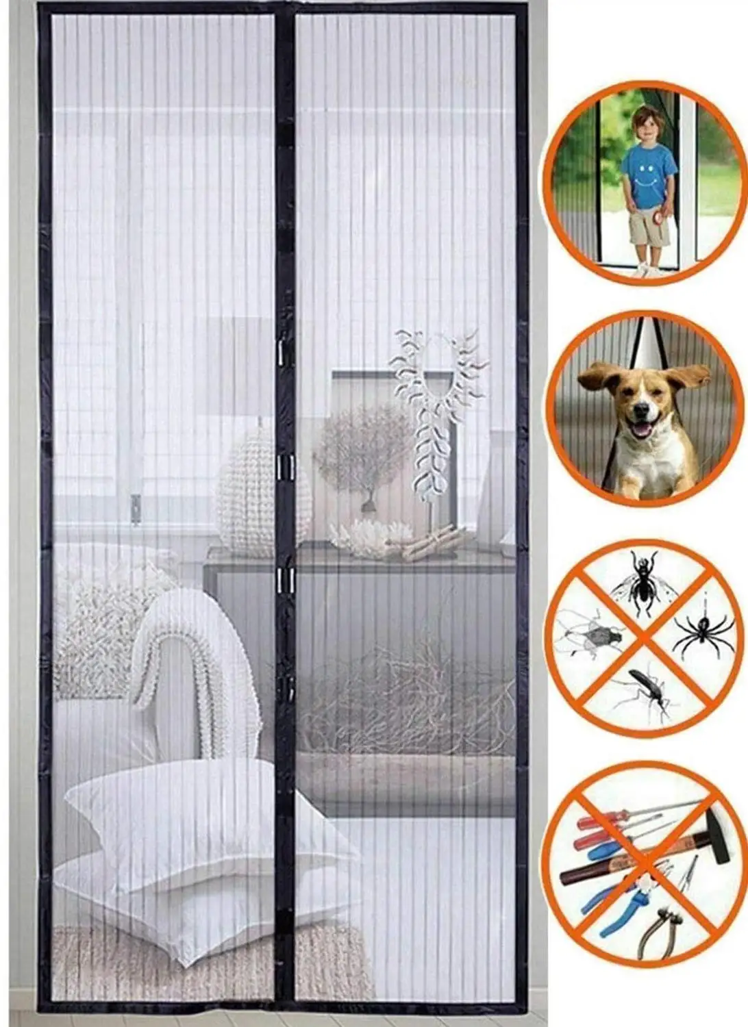 

Hot Summer Anti Mosquito Insect Fly Bug Curtains Magnetic Net Mesh Automatic Closing Door Screen Kitchen Curtain