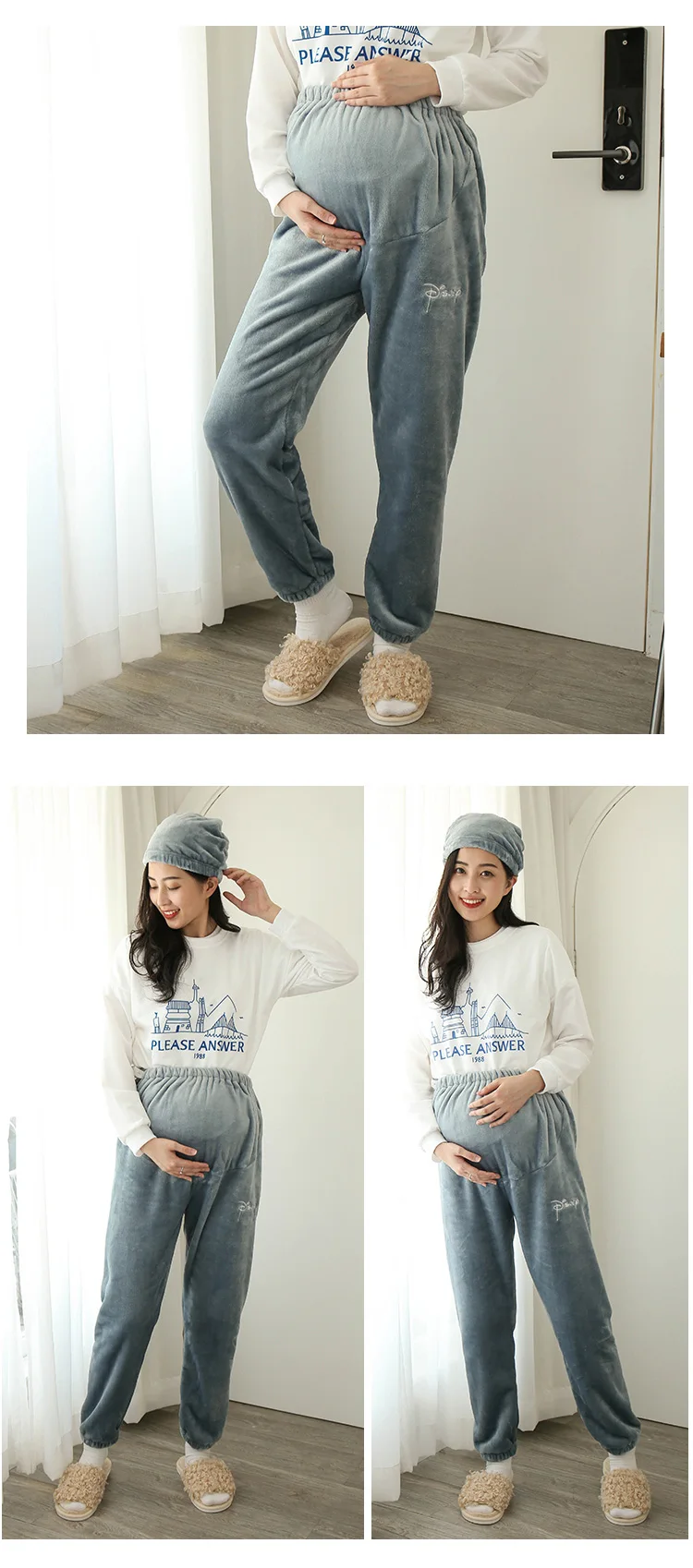 Одежда для беременных; зимние брюки; 4XL; мягкие коралловые бархатные брюки для беременных; домашние брюки; большие размеры; широкие брюки для беременных; женские пижамы