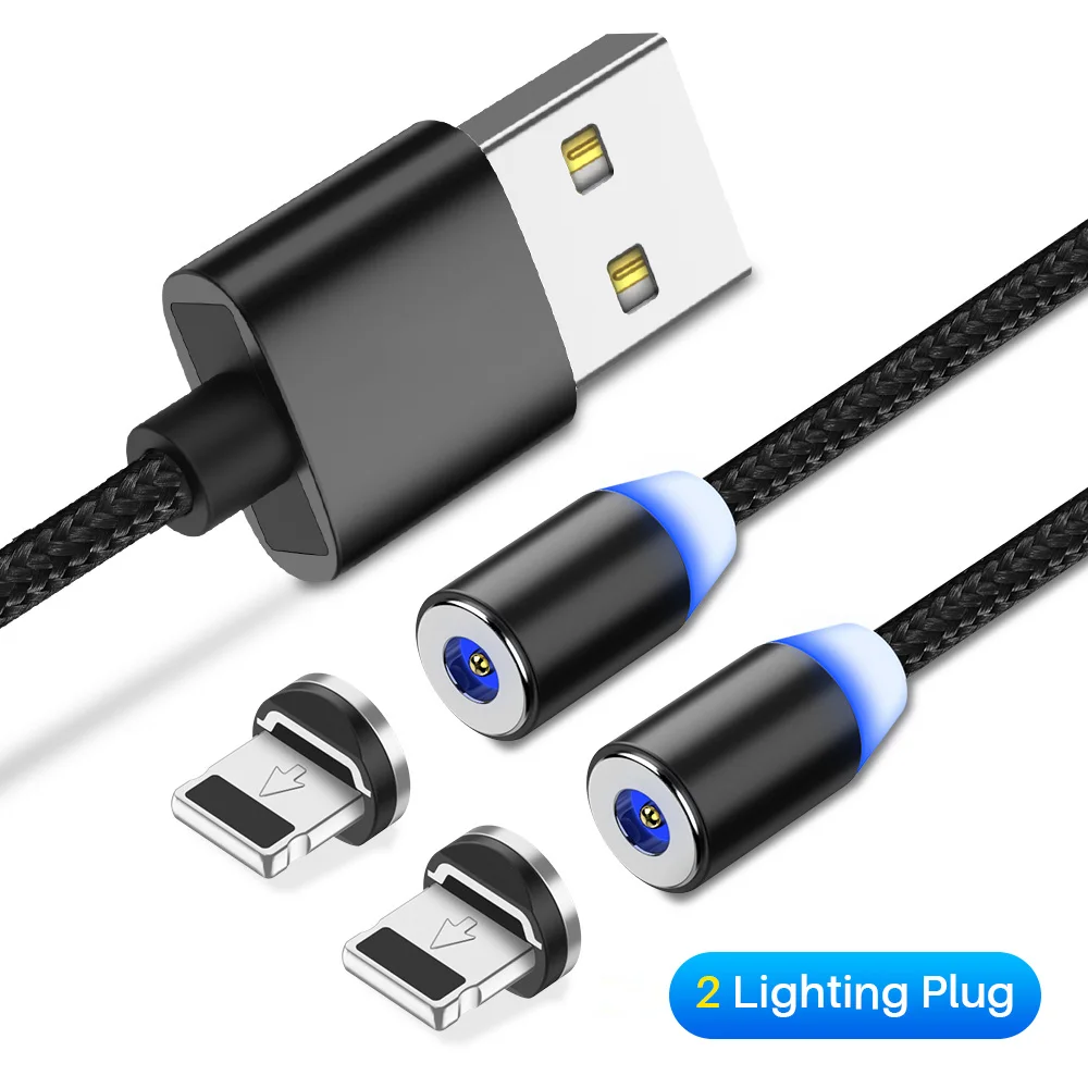 YBD 2 в 1 Магнитный кабель usb type C зарядный провод Магнит Micro USB зарядное устройство освещение для usb для iPhone 11 XR XS - Цвет: 2for iphone