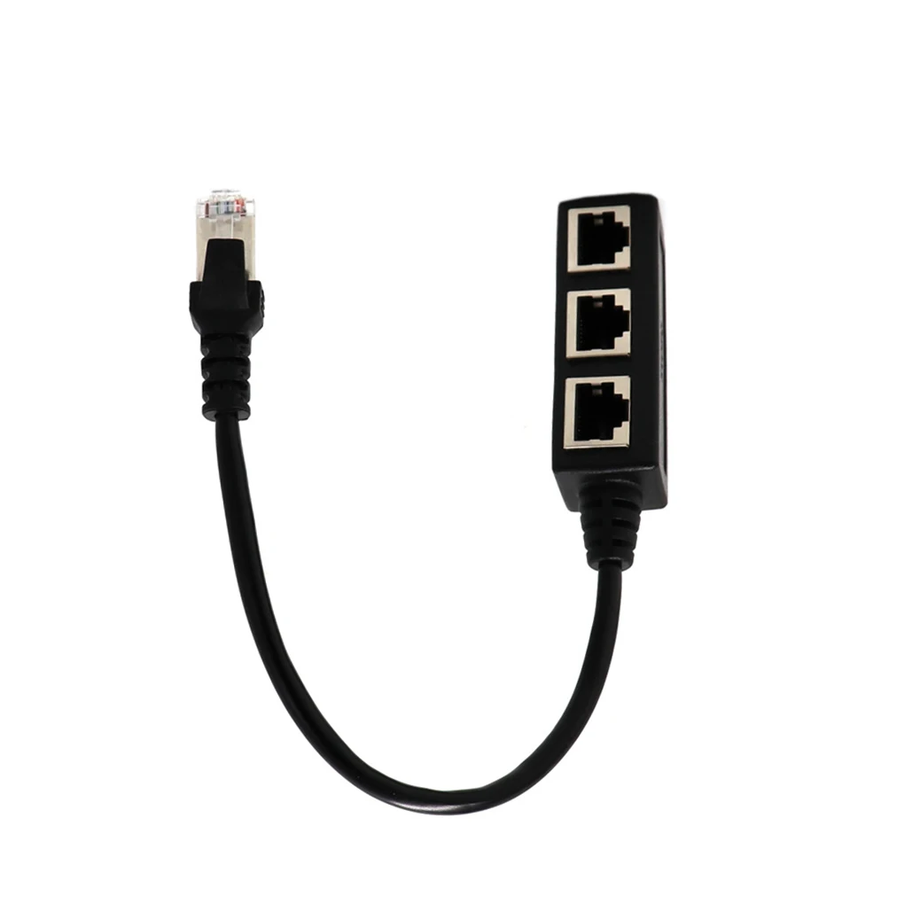 

LAN Ethernet Network Splitter RJ45 Connector Type Adapter Cable 1 Male To 3 Female Converter