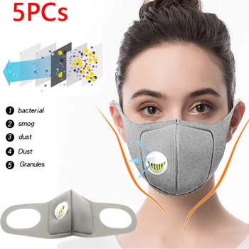 

PM2.5 Insertable Filter Mouth Mask Sponge Dust Masks Respirator Mask Valved Anti Pollution Face Protective Mouth Cap Breathable