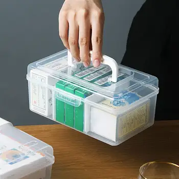 

1pc Clear Medicine Box Storage Box Container Box Storage Case For Carrying Medicine Convenient Box Small Medicine Box