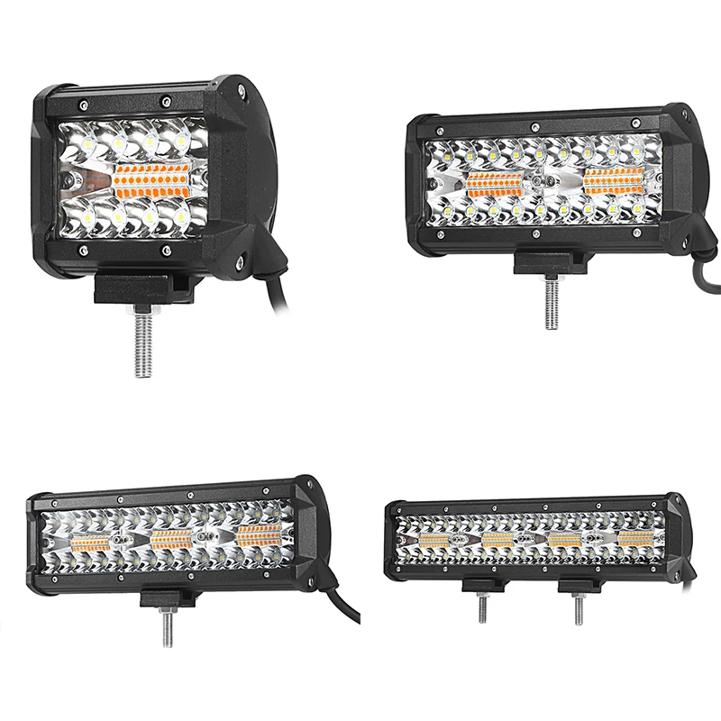 

1PC 3.5 Inch/6.5 Inch/9 Inch/12 Inch LED Work Light Bar Dual Color 6 Modes Strobe Flash LED Work Lamp For Car SUV ATV Motorcycle