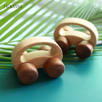 

Beech Wood Car Teethers Organic Wood Baby Rattle Teething Montessori Toys Chewable Nurse Gifts BPA Free Wooden Baby Teether Toys
