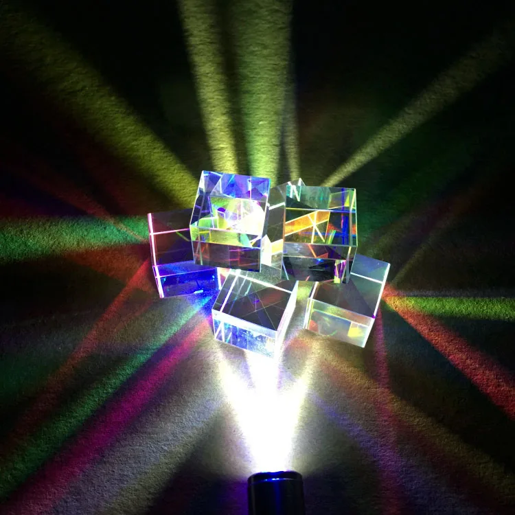 6 шт. Цветовая Призма K9 стеклянный шестисторонний яркий светильник, кубический пучок, разделяющий призмы, оптический эксперимент, линзы, край, исследовательское украшение