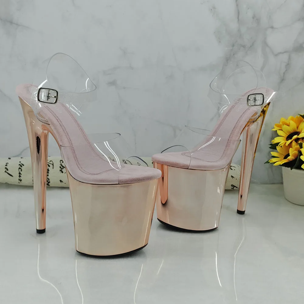 Leecabe/Новые босоножки на высоком каблуке цвета шампанского пикантные модельные туфли на каблуке 20 см и обувь для танцев на шесте