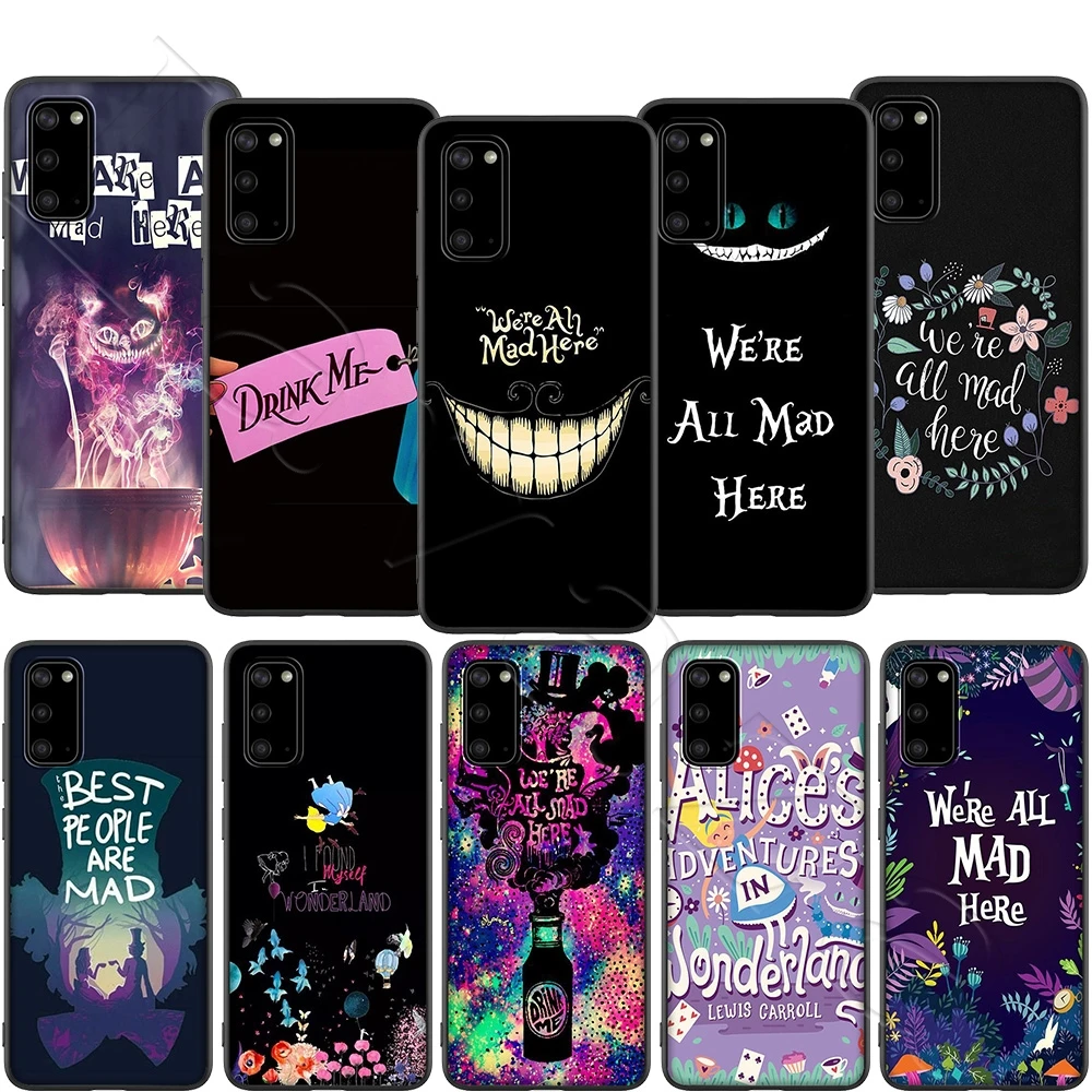 Мягкий чехол из ТПУ We all mad here для Samsung Note 10 S6 S7 S8 S9 S10 S10e S20 ultra A71 A51 A81 A91 M10 M20 M30 Lite Edge Plus