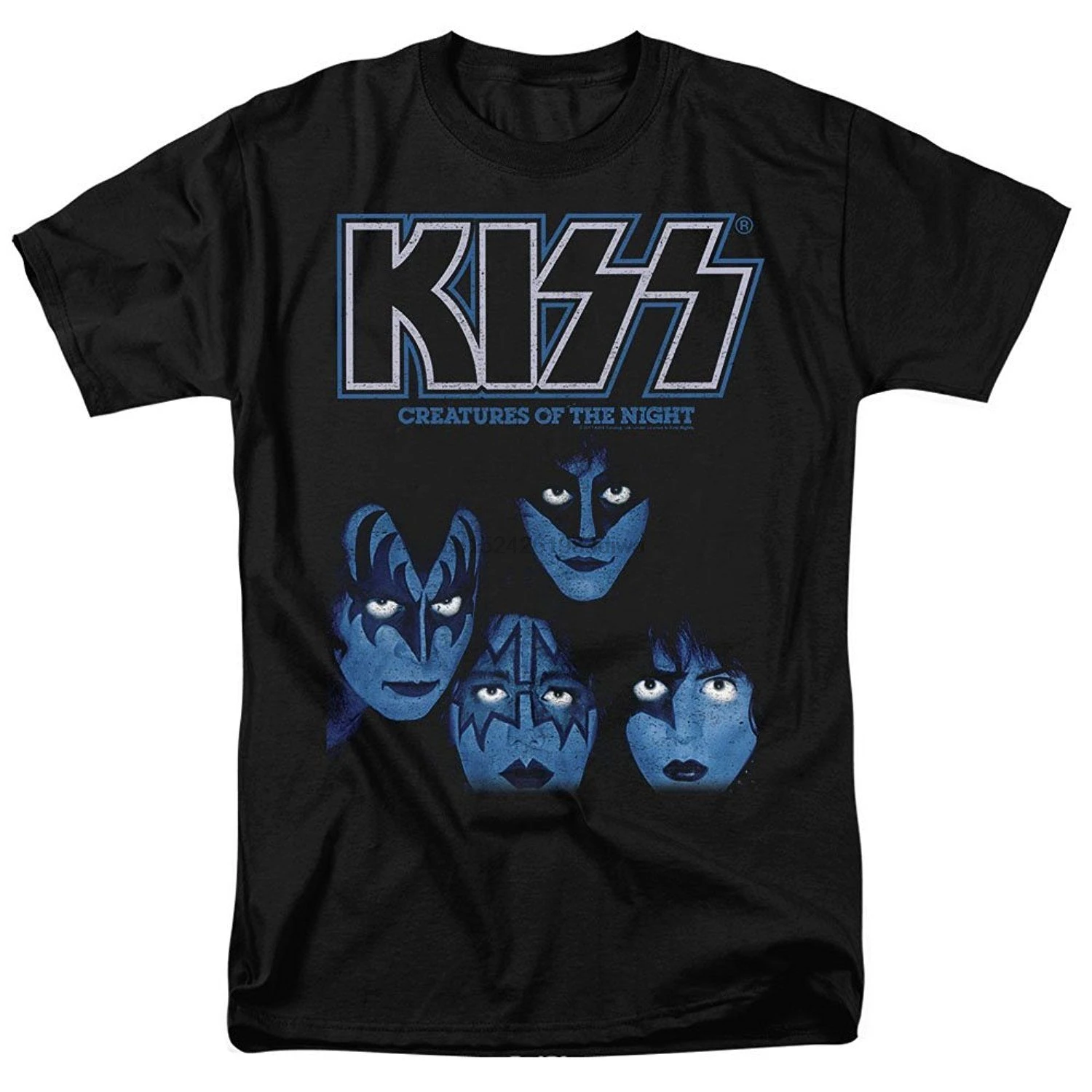 Kiss Heavy Metal Хард Рок Хип-Хоп Мужская футболка с коротким рукавом группы черный