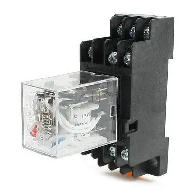 

DC12V Coil 3PDT 11Pin 3NO 3NC DIN Rail Electomagnetic Relay w Socket