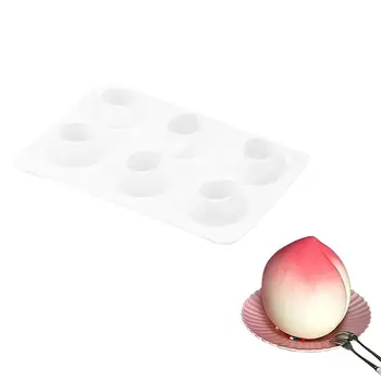 

6 Cavity 3D Peach Silicone Cake Mold Cupcake Jelly Pudding Cookie Muffin Soap Mould Decorating DIY Baking Tool