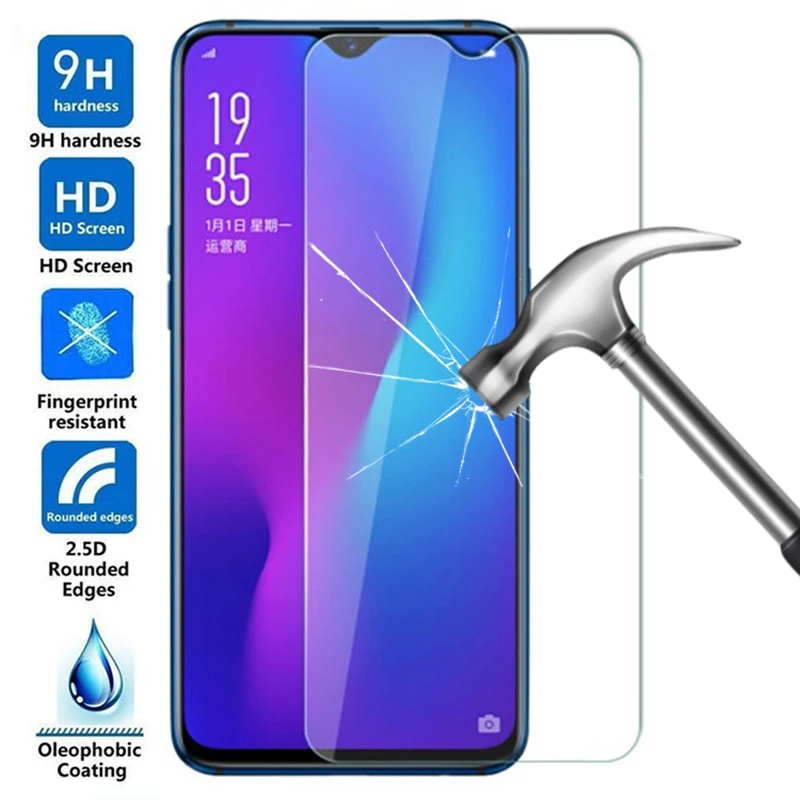 Закаленное стекло для защиты экрана OPPO A1k A5 A9 2020 A5s Realme 3 5 5i Pro XT Reno 2 Ace