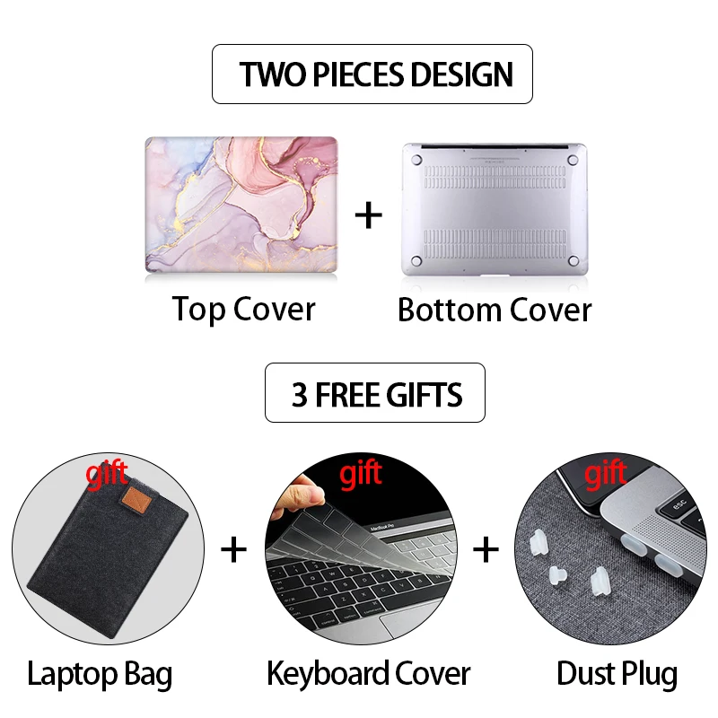 MTT чехол для ноутбука Macbook Air Pro Retina 11 12 13 15 16 жесткий macbook 3 с сенсорным ID a2289 a2251 a1278