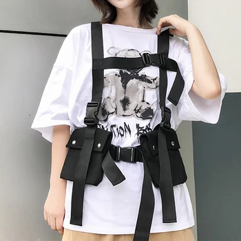 

Cool Function Chest Rig Bag Waist Pack Hip Hop Boy Streetwear Chest Bag for Men Tactical Multfunction Pockets Vest Shoulder Bag