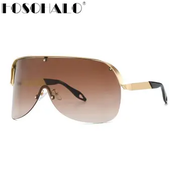 

2020 Oversized Square Sunglasses Men Black White Glasses Women Brand Designer Flat Top Sun Glasses One Piece Google Shades UV400