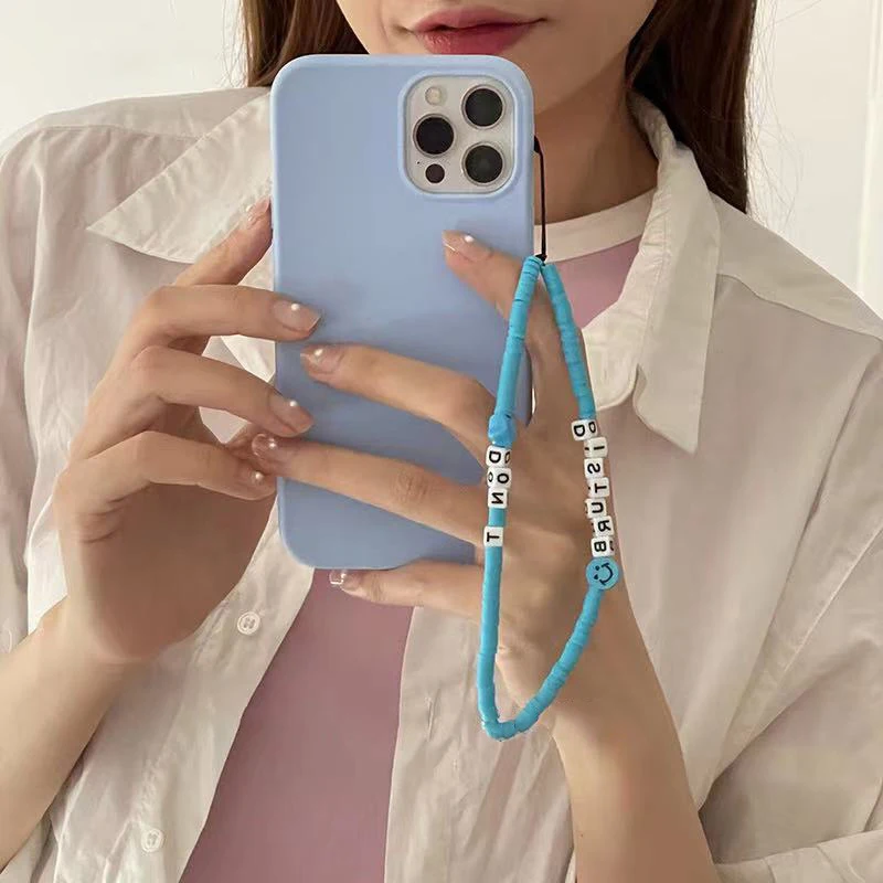 Korea Letter Bead Wrist Chain Bracelet Case for iphone 13 Pro Max 11 12 MiNi X XR XS 7 8 Plus Cute Shockproof Soft Cover | Мобильные