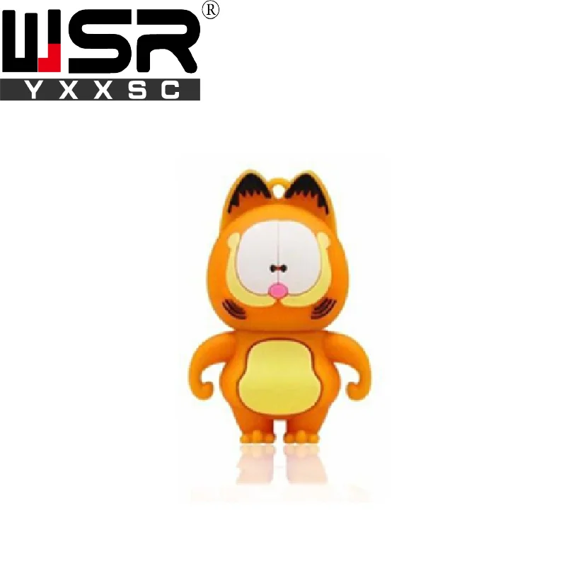 Мультфильм Гарфилд usb2.0 флеш-накопитель 32gb желтый usb flash 128gb реальная емкость высокоскоростная карта памяти 8gb 16gb 64gb