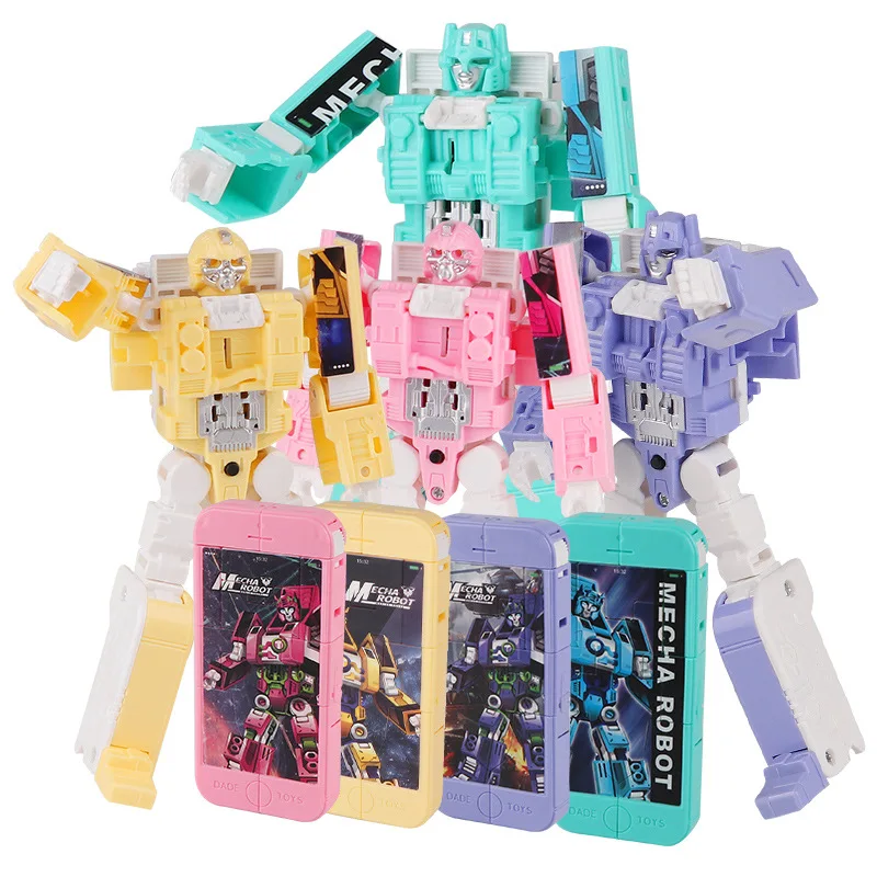 

Sound And Light Transformation Toy Jingang Robot Creative Transformation Mobile Phone Sound-And-Light Children'S Educational Toy