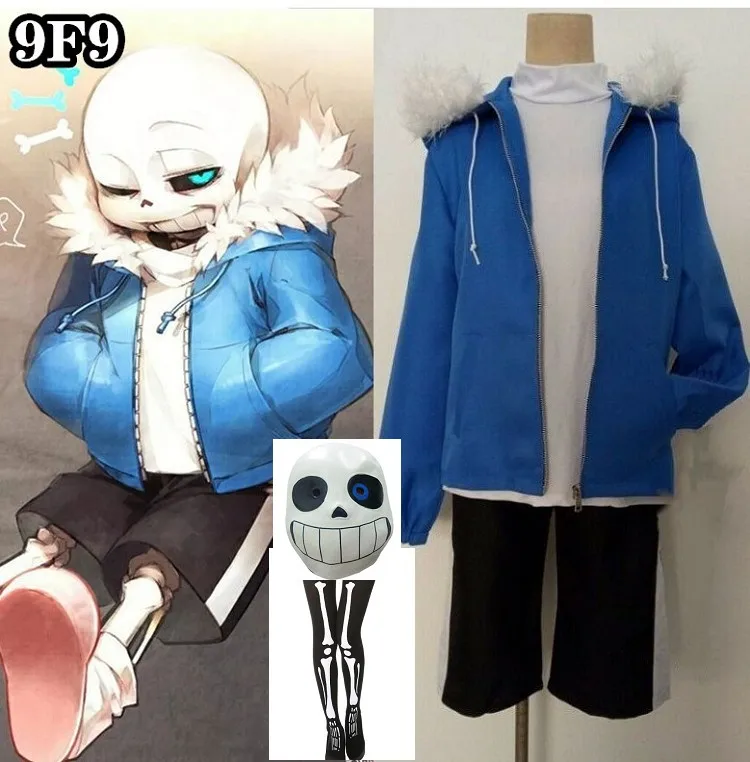 Костюмы для косплея Sans Undertale шорты свежая куртка со скелетом маска свитер на