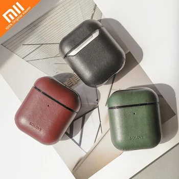 

Xiaomi PU Leather Earphone Protective Case Bluetooth Wireless Earphone Protective Cover For Apple Airpods1/AirPods2 Mijia Home