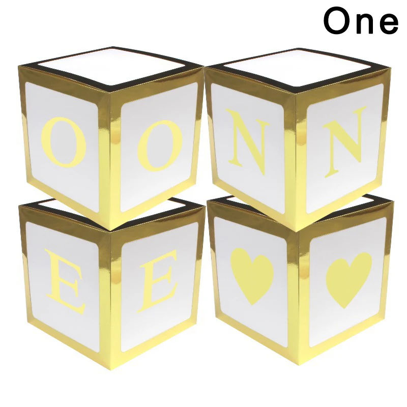  Newly Sale 4Pcs/Set Baby Shower Party Decor Balloon Box Transparent Cardboard Box Xmas Gift S7 #5