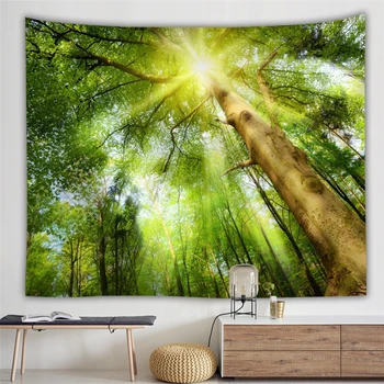 

Trippy Tapestry Wall Hanging Fabrics Forest Hippie Tree Tapestry Wall Mountain Landscape Carpet Mural Art Decor Psychedelic Boho