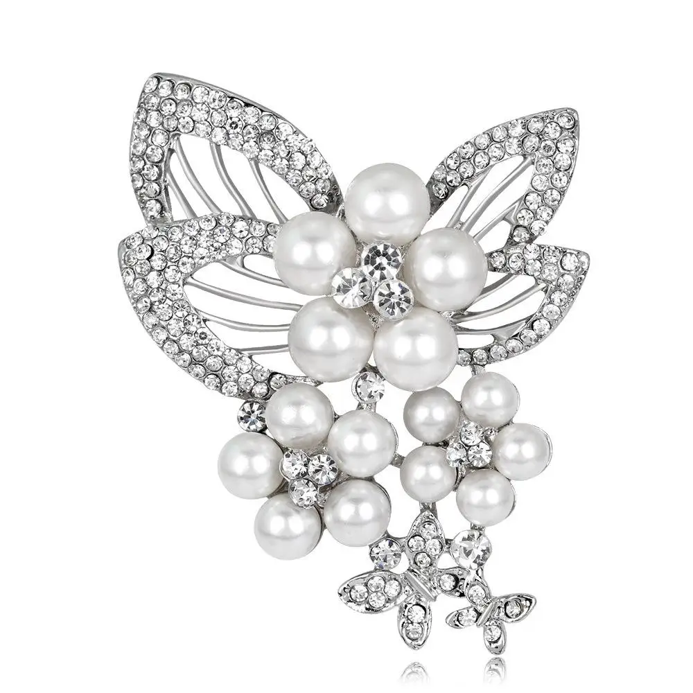 Doluo Fashion Rhinestone Pearl Brooch Exquisite Popular Clothes And Ornaments Ball Bride Heat Sell Pin Jewelry | Украшения и