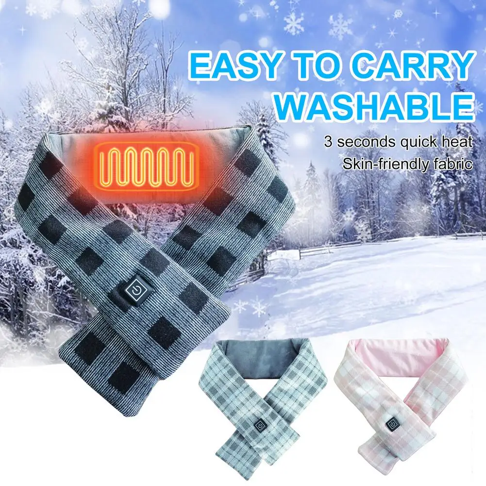 Men Women USB Heating Scarf Electric Thermal Heated Scarf Neckwarmer