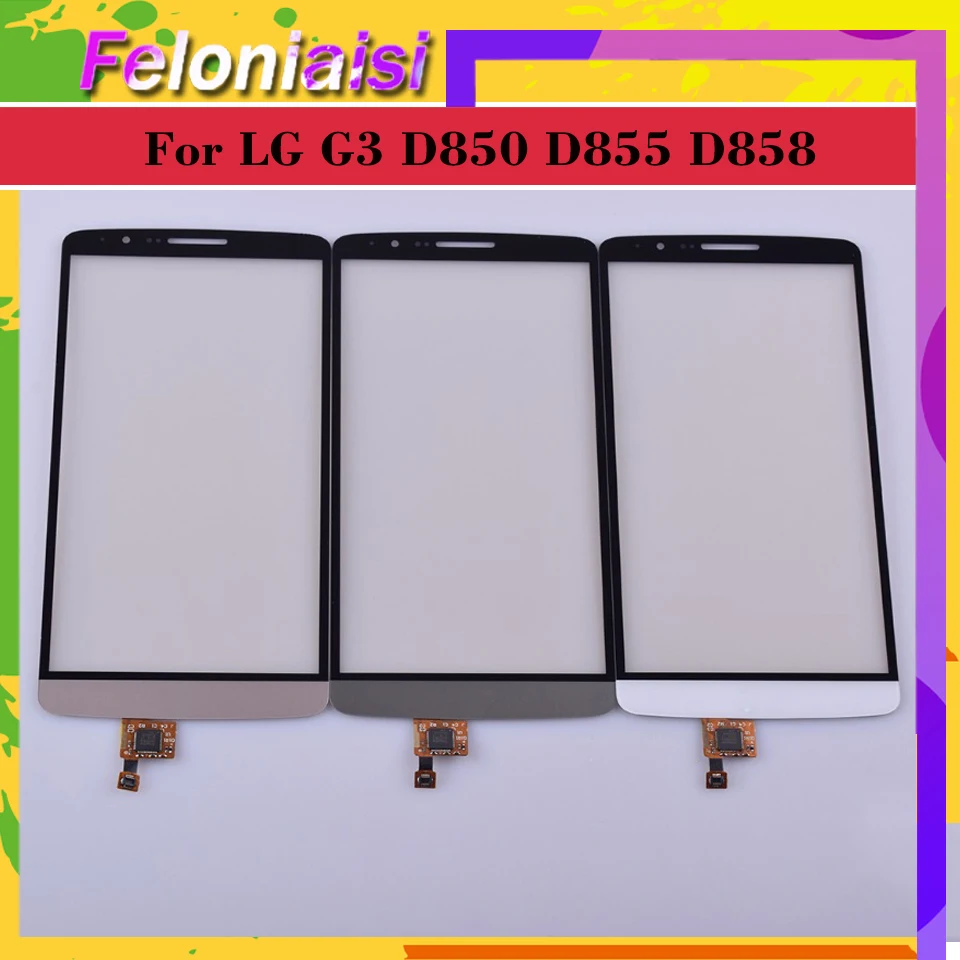 10pcs/lot screen 5.5&quot For LG G3 D850 D855 D858 Touch Screen Digitizer Sensor Outer Glass Lens Panel Black White Gold | Мобильные