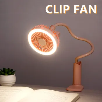

Flexible Bendable LED Table Lamp USB Rechargeable Clip On Light Bedside Desktop Night Lamp witn Fan Portable For Baby Stroller