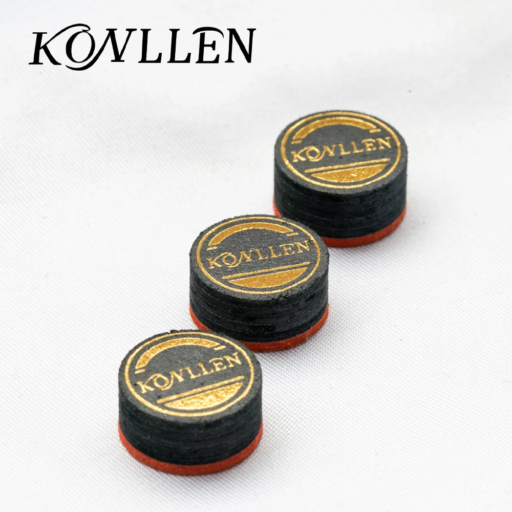 Konllen BIlliard Carom Cue Tip 14mm Selected 6 layers Pigskin Flexibility Professional Libre Cue Tip Billiard Accessories