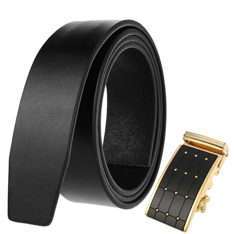 belt 3 MEDYLA натуральная кожа деловой ремень без пряжки 3,5 см непористый мужской ремень благородный матовый черный золотой цинковый сплав Пряжка ремень - Цвет: belt 3