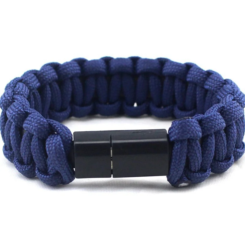 New Hot Outdoor Survival Paracord Nylon Bracelet Wristband Style Paracord USB Cable Bracelet For Android Phone Umbrella Rope - Цвет: ZL