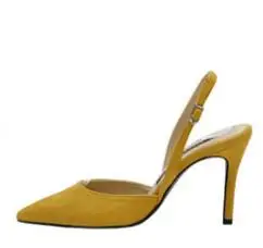 yellow 6cm QSR/туфли-лодочки Новые весенние туфли на высоком каблуке 6 см/8 см с острым носком; модные пикантные замшевые босоножки с пряжкой на полой подошве - Цвет: yellow 6cm