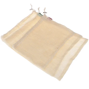 

1PCS Reusable Drawstring Bags For Grocery Shopper For Home Organizer Mesh Cloth Linen Sundries Storage Bag