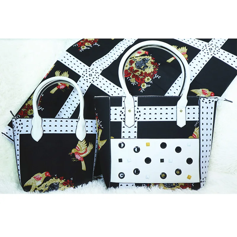 Африканская традиционная сумка Анкара и набор из хлопковой ткани для вечерние сумочки ручной работы с красивой вощеной тканью для шитья - Цвет: as picture