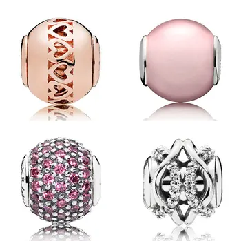 

Rose Gold Caring With Cubic Zirconia Beads Fit Essence COLLECTION Bracelet Bangle 925 Sterling Silver Charm Jewelry