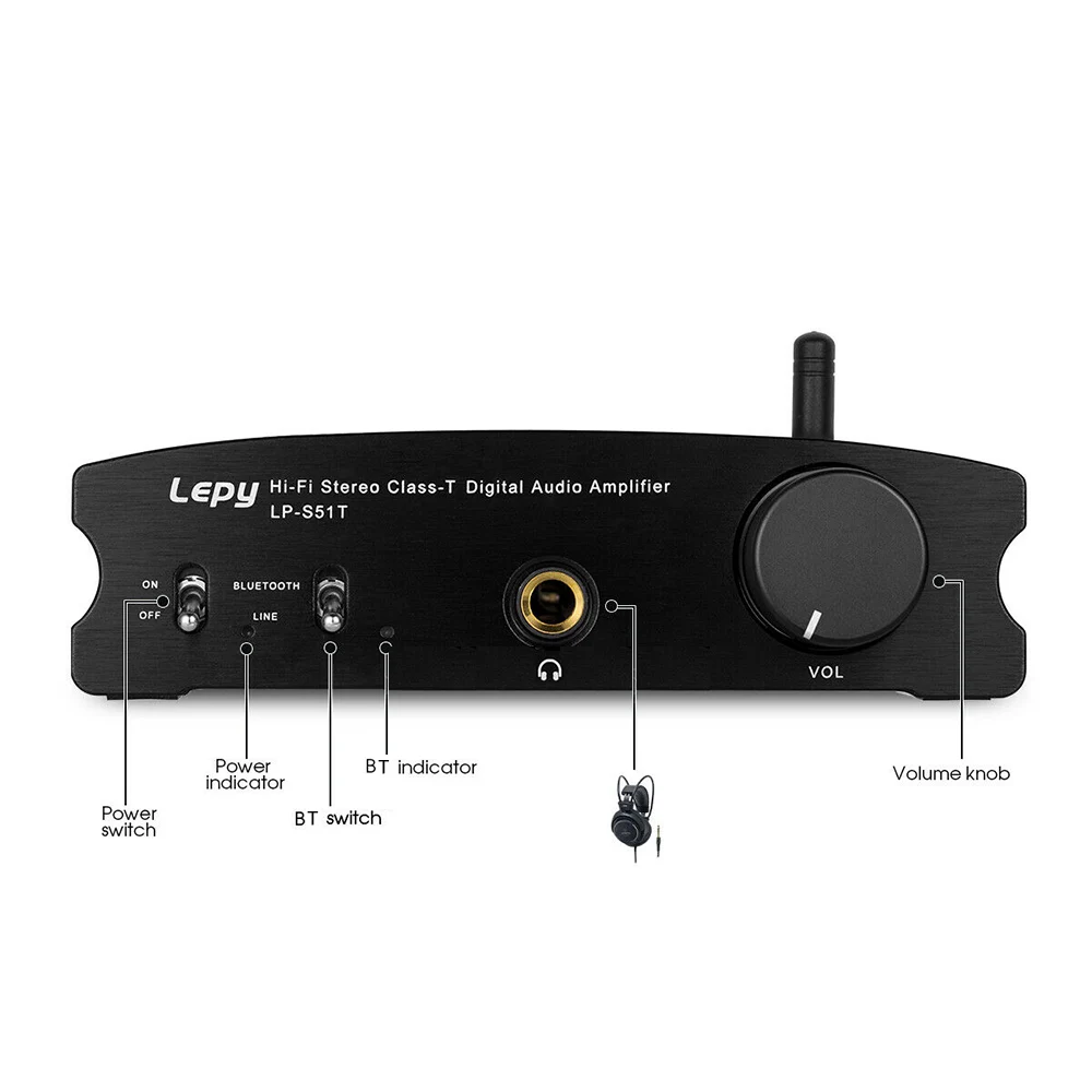 Lepy аудио усилитель HiFi стерео Bluetooth 4,2 класс T цифровой аудио усилитель мощности мини домашний стерео аудио усилитель 50 Вт* 2