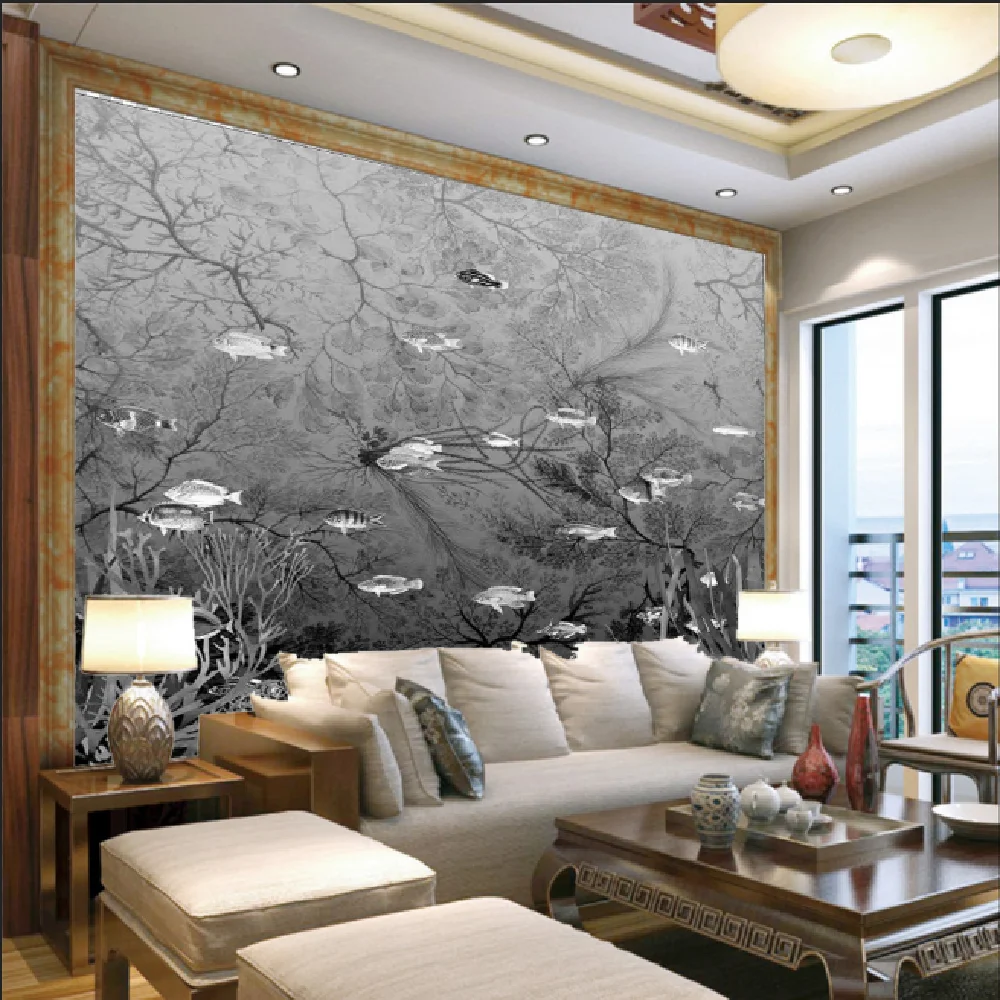 Milofi custom 3D photo printing wallpaper mural retro deep sea home decoration background wall