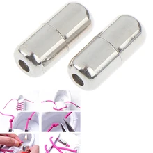 2 шт металлические шнурки замок без галстука шнурки металлический кружевной замок DIY наборы кроссовок серебристый золотой черный металлический Шнурок Пряжка