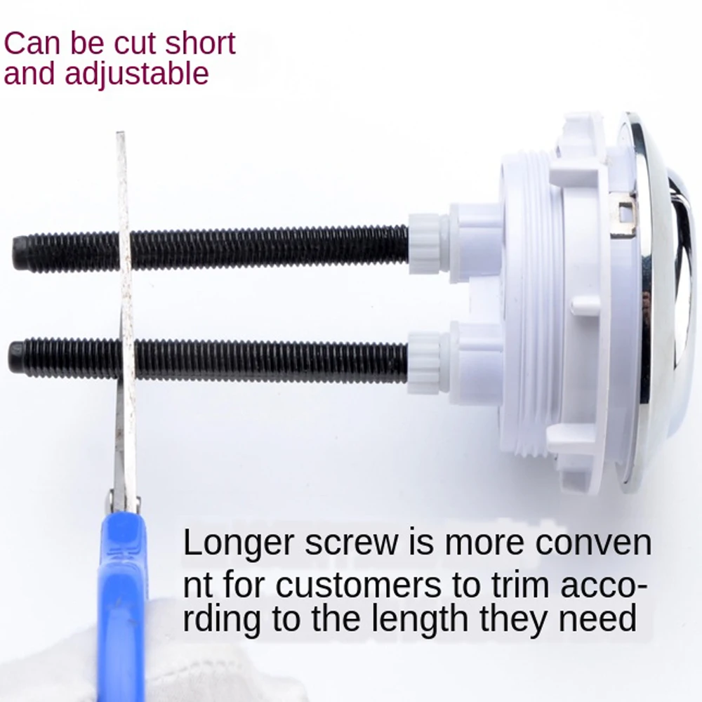 Toilet Flush Button Universal Toilet Button Cover Fits 38mm Hole Closestool Round Dual Press Tank Accessories Push Switch Water Saving Rod