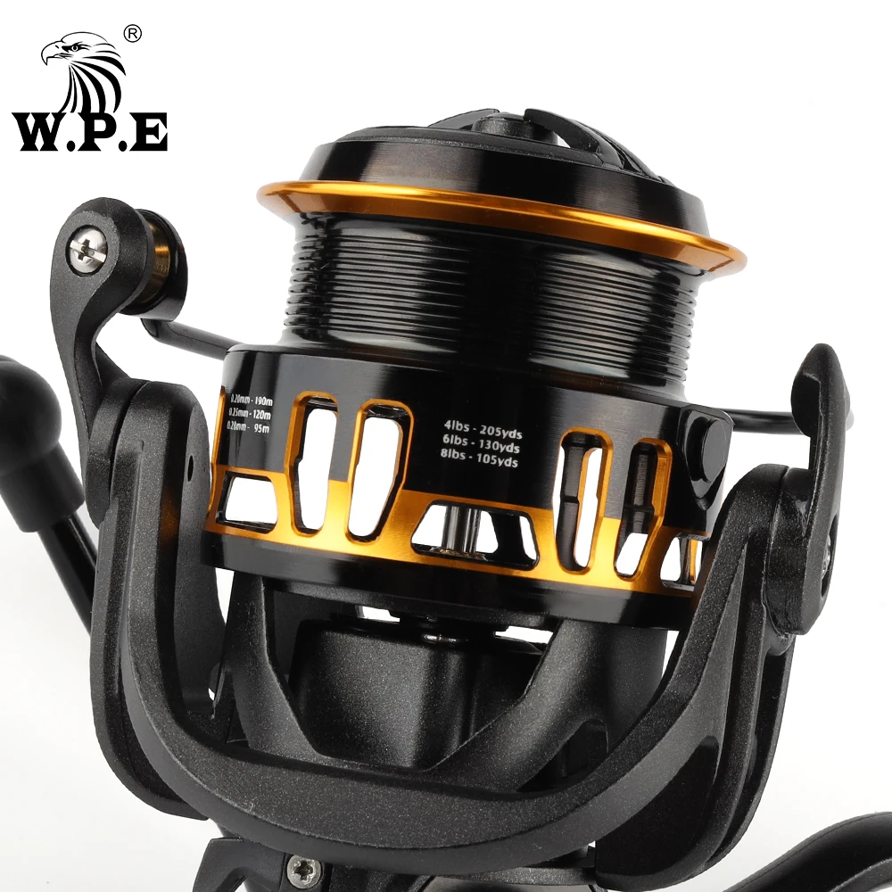 W.P.E HKV Fishing Reel 3500/4500 Spinning Reel 5+1 BBs Full Matel Line  Spool 5.2:1 High Speed Gear Ratio Feeder Fishing Tackle