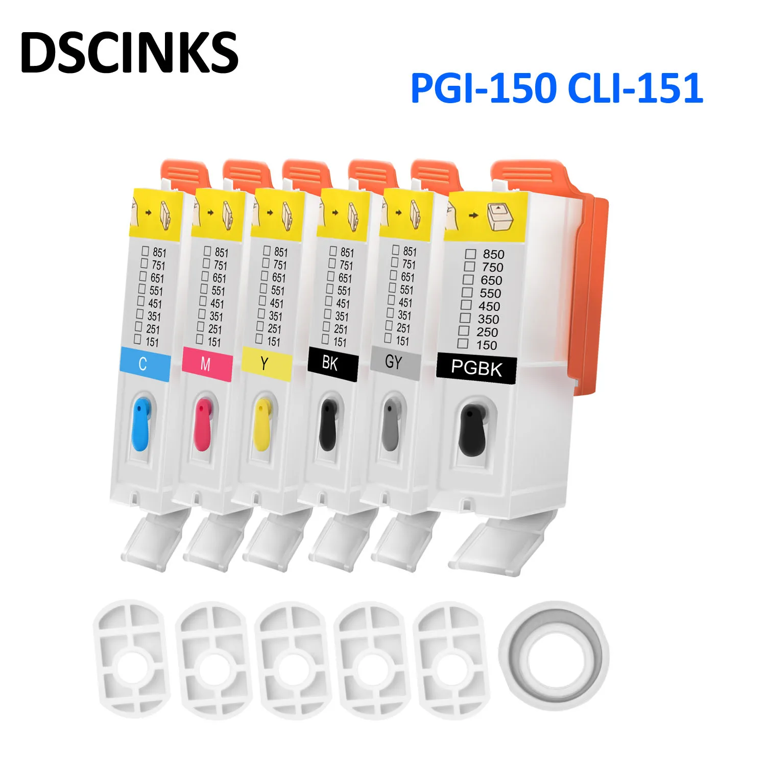 Gratis Verzending 10Sets PGI 150 CLI 151 Voor Canon MG5610 MG6310 MG6610  MG7110 MG7510 IP8710 Navulbare Inkt Cartridge 6 Kleuren|Ink Cartridges| -  AliExpress