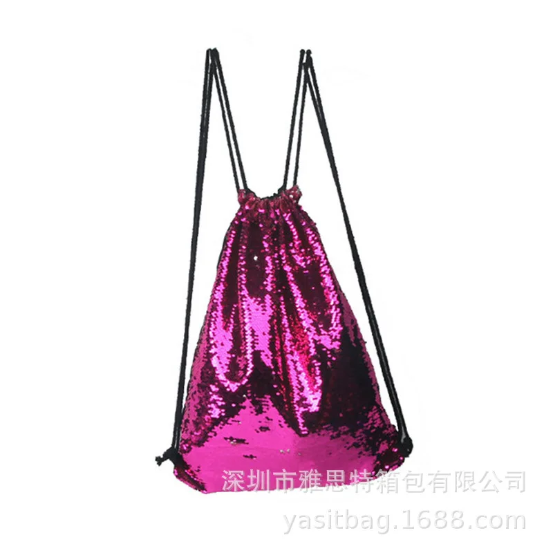

Customizable 2018 New Style Sequin Backpack Drawstring Bag Toggle Color Changing Sequins Drawstring Backpack Mermaid Backpack
