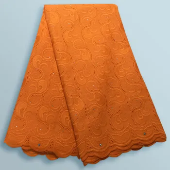 

Soft 100% Cotton Voile Lace Swiss Lace 2019 High Quality Orange Swiss Voile Laces Fabric in Switzerland For Wedding Dress GF522