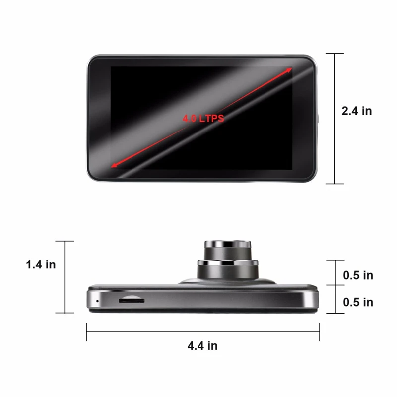 Vikewe Car DVR 4 Inch Touch Auto Camera Dual Lens Dash Cam Video Recorder FHD 1080P Registrator Wit