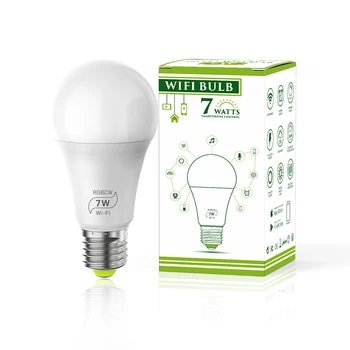 

Smart Home Wifi Light Bulb Wireless Dimmable RGB LED E27 Lamp APP Smart 4PC Remote Controller Wifi Smart LED Light Bulb RGB