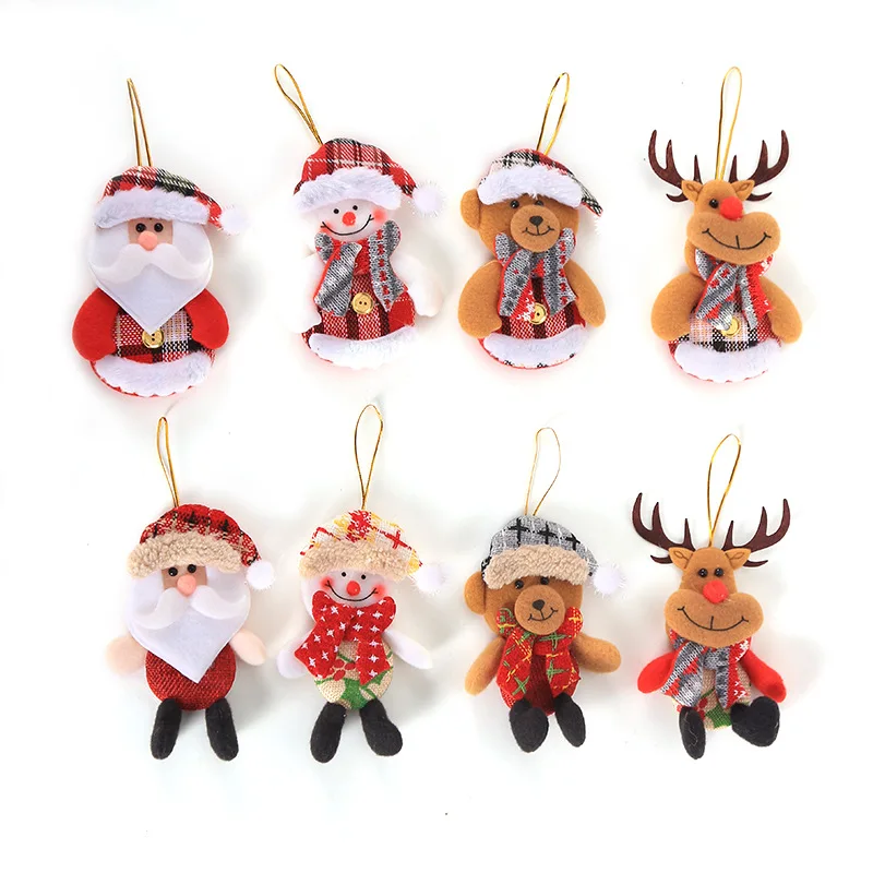 

Kawaii Christmas Bear Pendants Cloth Snowman Gift Ornament Christmas Tree Decoration For Home Xmas Party Decor Supplies