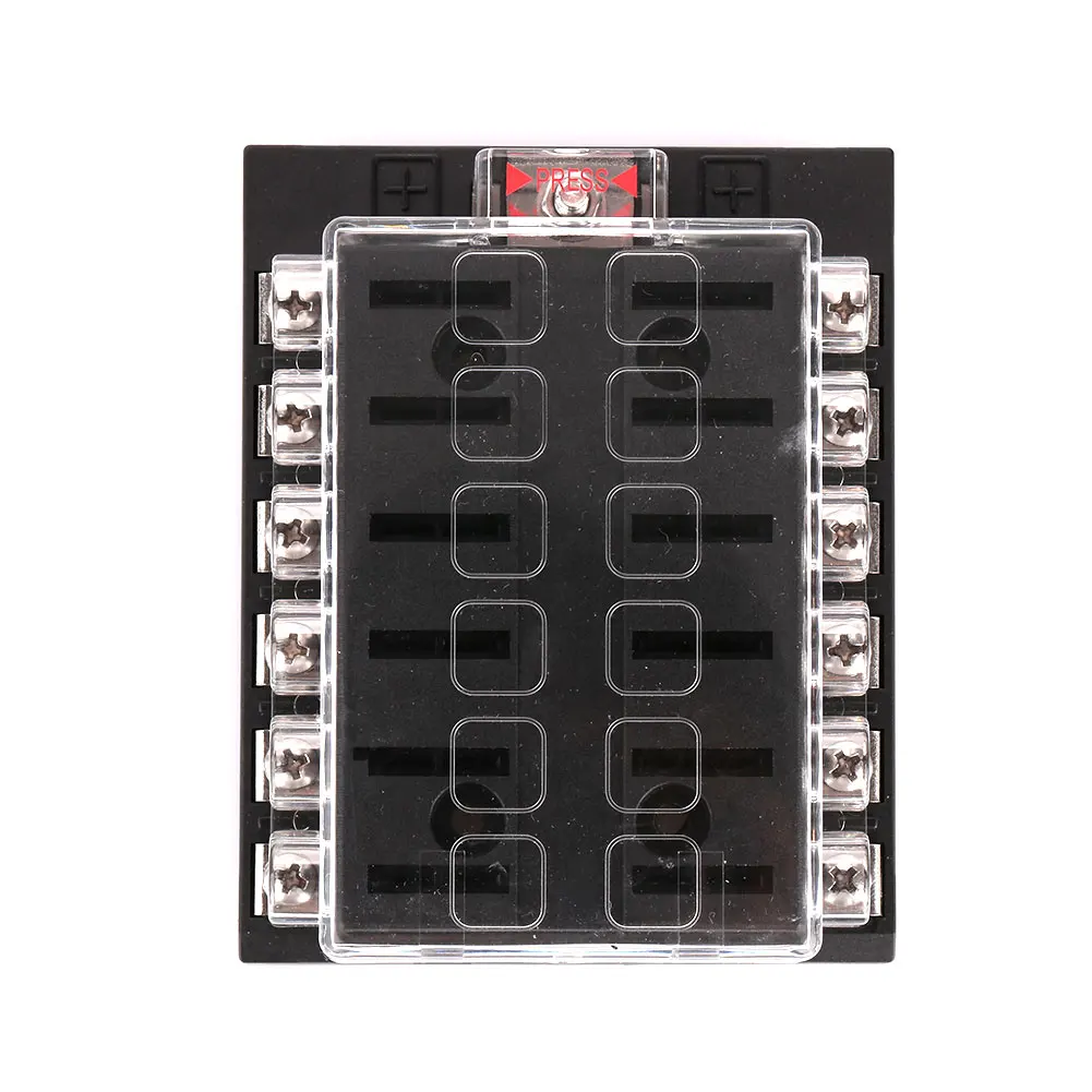 Car Auto Vehicle 12 Way Circuit Blade Fuse Box Block Holder Case DC32V 202-12KW